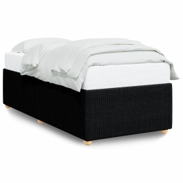Estructura de cama sin colchón tela negro 90x190 cm