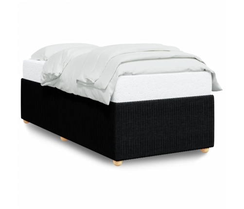 vidaXL Estructura de cama de tela negro 90x190 cm