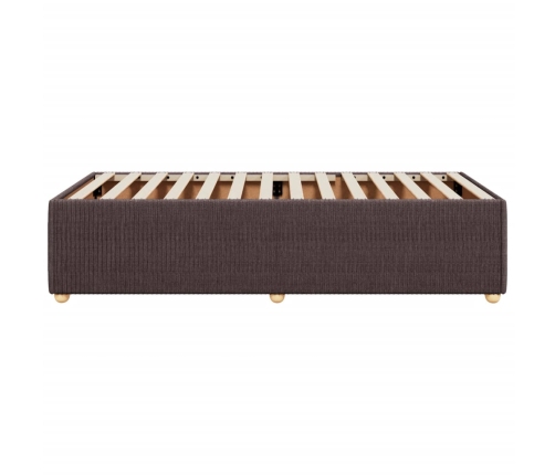 Estructura de cama sin colchón tela marrón oscuro 90x190 cm