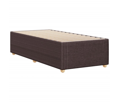 Estructura de cama sin colchón tela marrón oscuro 90x190 cm