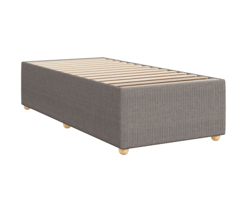 Estructura de cama sin colchón tela gris taupe 90x190 cm