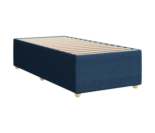 Estructura de cama sin colchón tela azul 90x190 cm