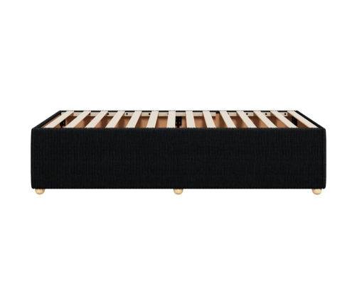 Estructura de cama sin colchón tela negro 90x200 cm