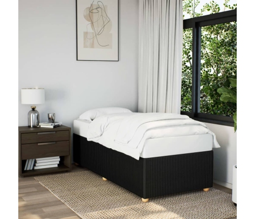 Estructura de cama sin colchón tela negro 90x200 cm