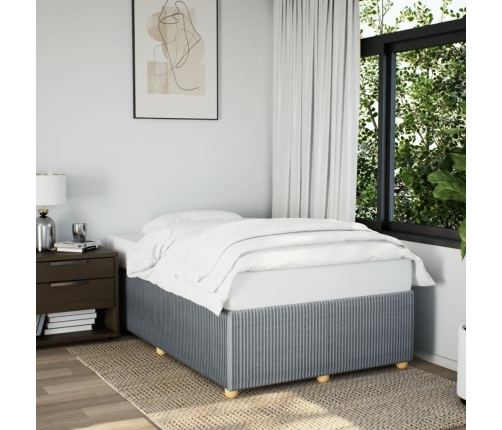 Estructura de cama sin colchón tela gris claro 120x190 cm