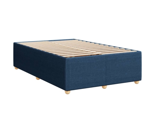 Estructura de cama sin colchón tela azul 120x190 cm