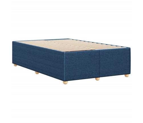 Estructura de cama sin colchón tela azul 120x190 cm