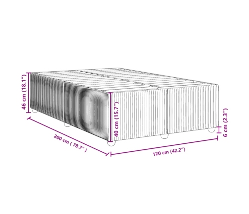 Estructura de cama sin colchón tela gris claro 120x200 cm