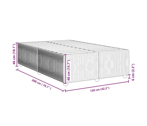 Estructura de cama sin colchón tela marrón oscuro 120x200 cm