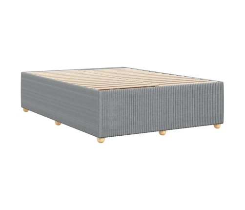 Cama sin colchón tela gris claro 140x190 cm