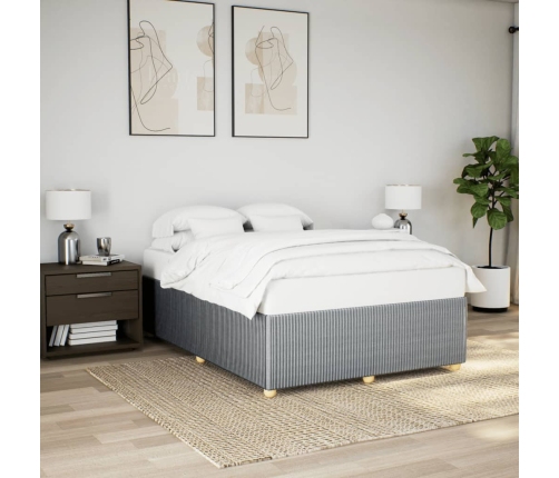 Cama sin colchón tela gris claro 140x190 cm