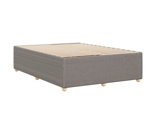 Cama sin colchón tela gris taupe 140x190 cm