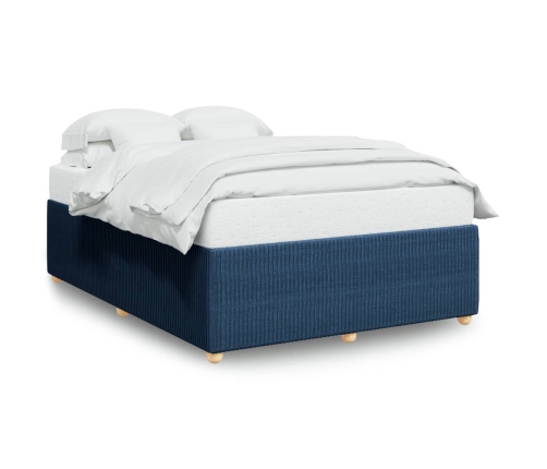 Cama sin colchón tela azul 140x190 cm
