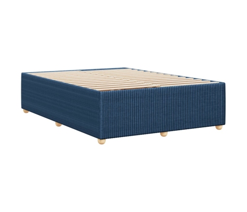 Cama sin colchón tela azul 140x190 cm