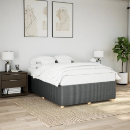 Estructura de cama sin colchón tela gris oscuro 140x200 cm