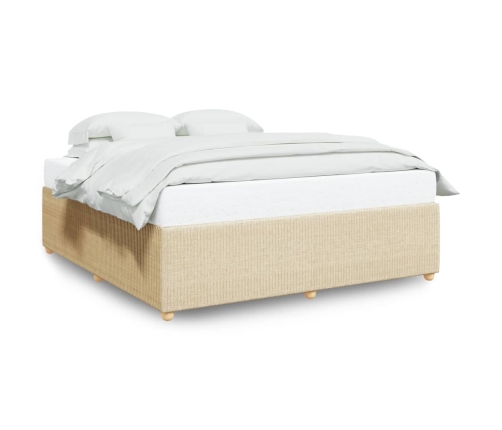 Cama sin colchón tela color crema 180x200 cm