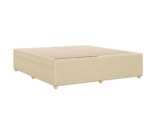 Cama sin colchón tela color crema 180x200 cm