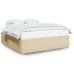 Cama sin colchón tela color crema 200x200 cm