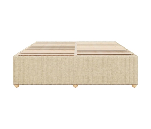 Cama sin colchón tela color crema 200x200 cm