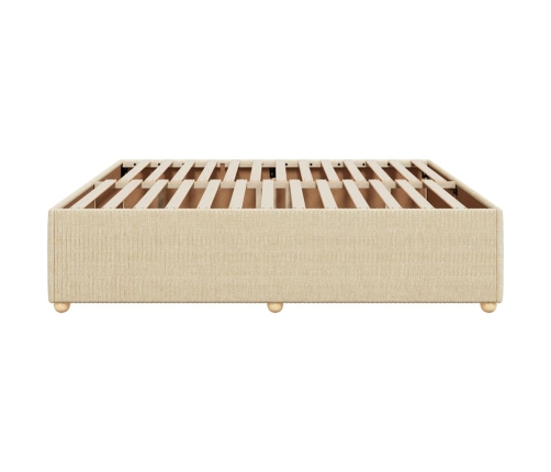 Cama sin colchón tela color crema 200x200 cm
