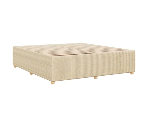Cama sin colchón tela color crema 200x200 cm