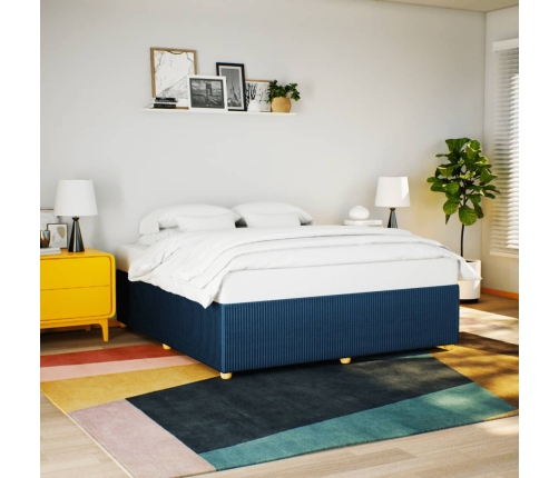 Cama sin colchón tela azul 200x200 cm