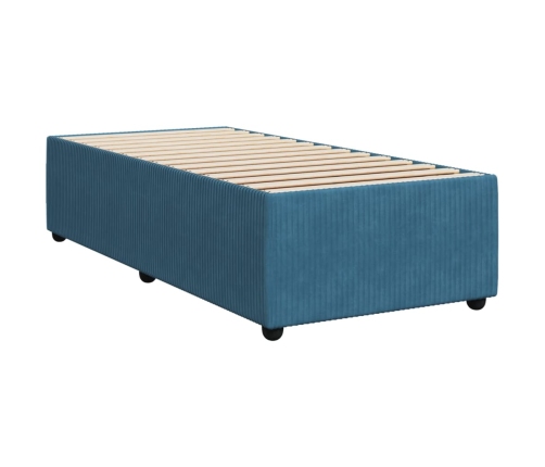 Estructura de cama de terciopelo azul 80x200 cm