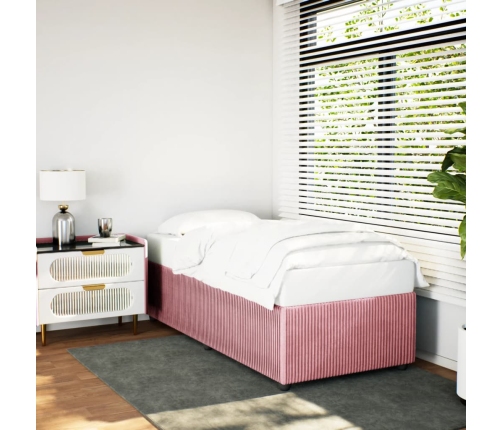 Estructura de cama sin colchón terciopelo rosa 80x200 cm