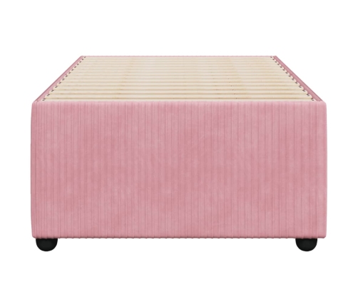 Estructura de cama sin colchón terciopelo rosa 80x200 cm