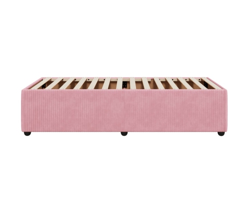 Estructura de cama sin colchón terciopelo rosa 80x200 cm