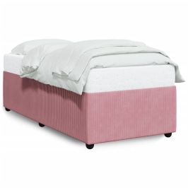 Estructura de cama sin colchón terciopelo rosa 80x200 cm