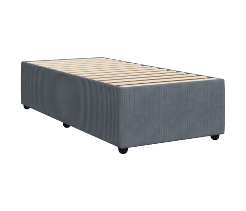 Estructura de cama sin colchón terciopelo gris oscuro 90x190 cm