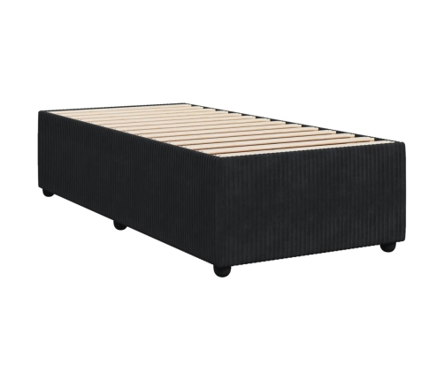 Estructura de cama sin colchón terciopelo negro 90x190 cm