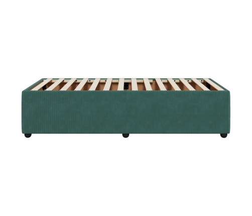 Estructura de cama sin colchón terciopelo verde oscuro 90x190cm