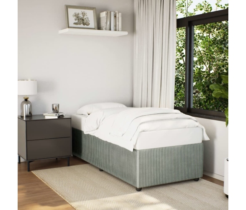 Estructura de cama sin colchón terciopelo gris claro 100x200 cm