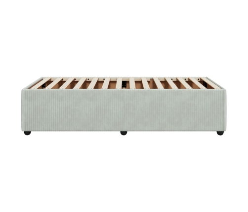 Estructura de cama sin colchón terciopelo gris claro 100x200 cm