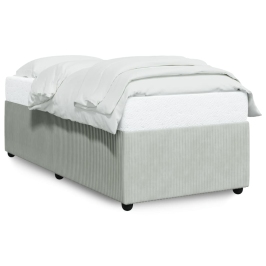 Estructura de cama sin colchón terciopelo gris claro 100x200 cm