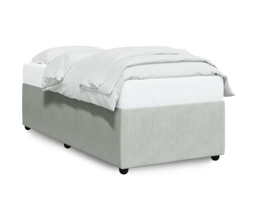 Estructura de cama sin colchón terciopelo gris claro 100x200 cm