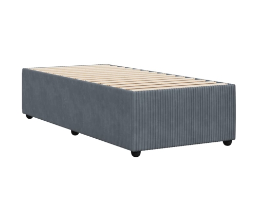 vidaXL Estructura de cama de terciopelo gris oscuro 100x200 cm