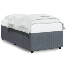 Estructura de cama sin colchón terciopelo gris oscuro 100x200cm