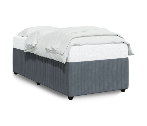 vidaXL Estructura de cama de terciopelo gris oscuro 100x200 cm