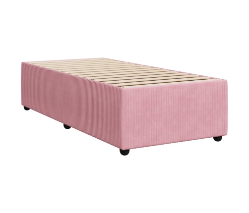 Estructura de cama sin colchón terciopelo rosa 100x200 cm