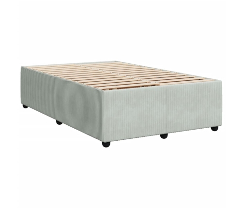 Estructura de cama sin colchón terciopelo gris claro 120x190 cm