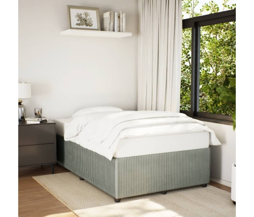 Estructura de cama sin colchón terciopelo gris claro 120x190 cm