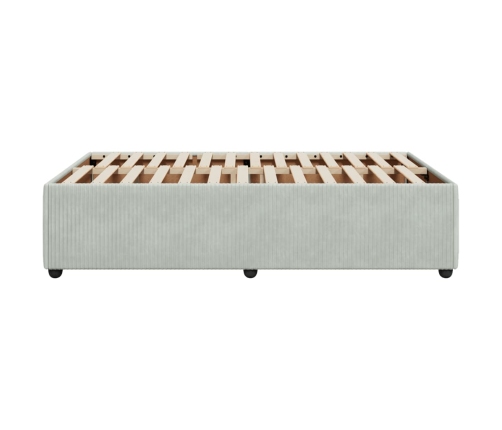 Estructura de cama sin colchón terciopelo gris claro 120x190 cm