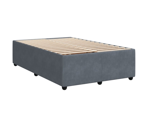 Estructura de cama sin colchón terciopelo gris oscuro 120x190cm