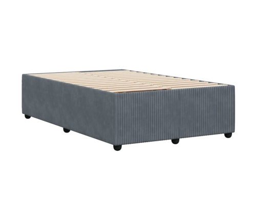 Estructura de cama sin colchón terciopelo gris oscuro 120x190cm