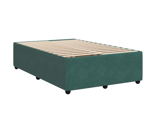 Estructura cama sin colchón terciopelo verde oscuro 120x190cm