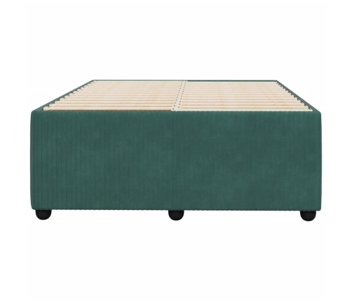 Estructura cama sin colchón terciopelo verde oscuro 120x190cm