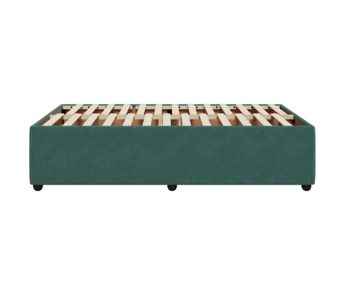 Estructura cama sin colchón terciopelo verde oscuro 120x190cm